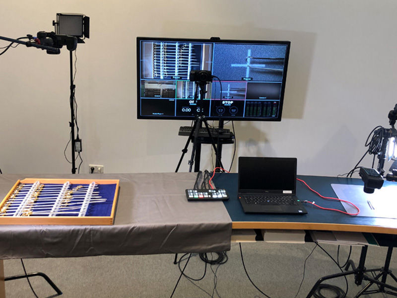 Uitrusting voor virtueel setconsult van chirurgische instrumenten