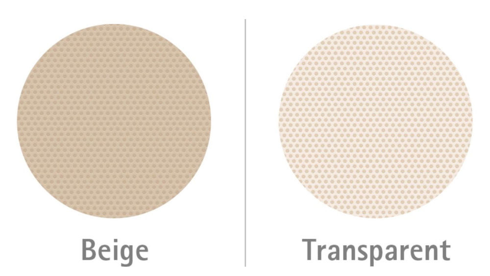 beige en transparant stomazakje met inspectievenster