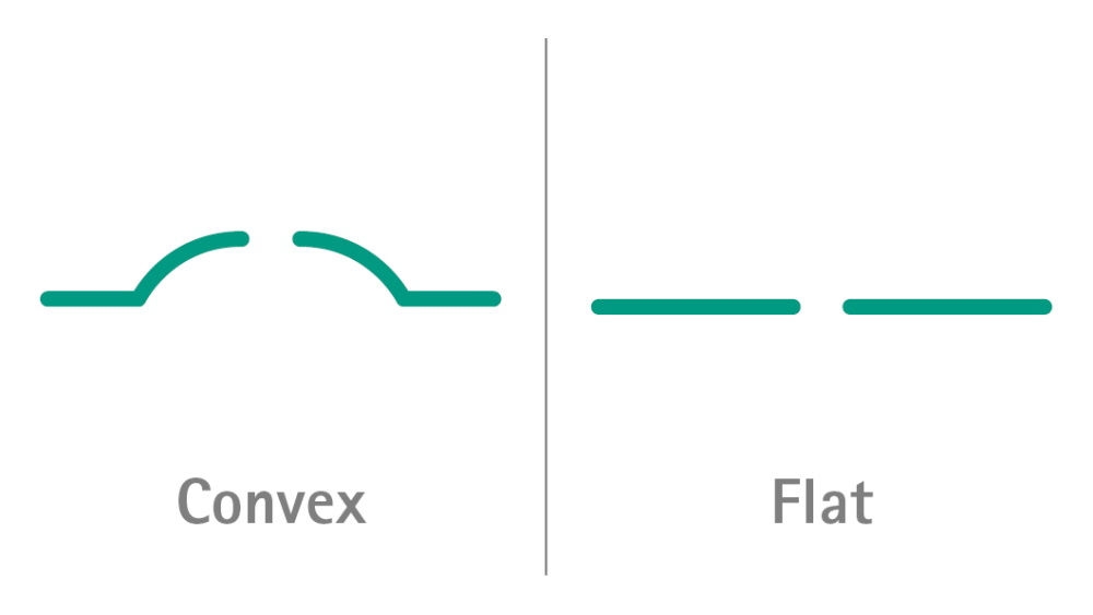 groene illustratie van convexe of platte stomaplaat