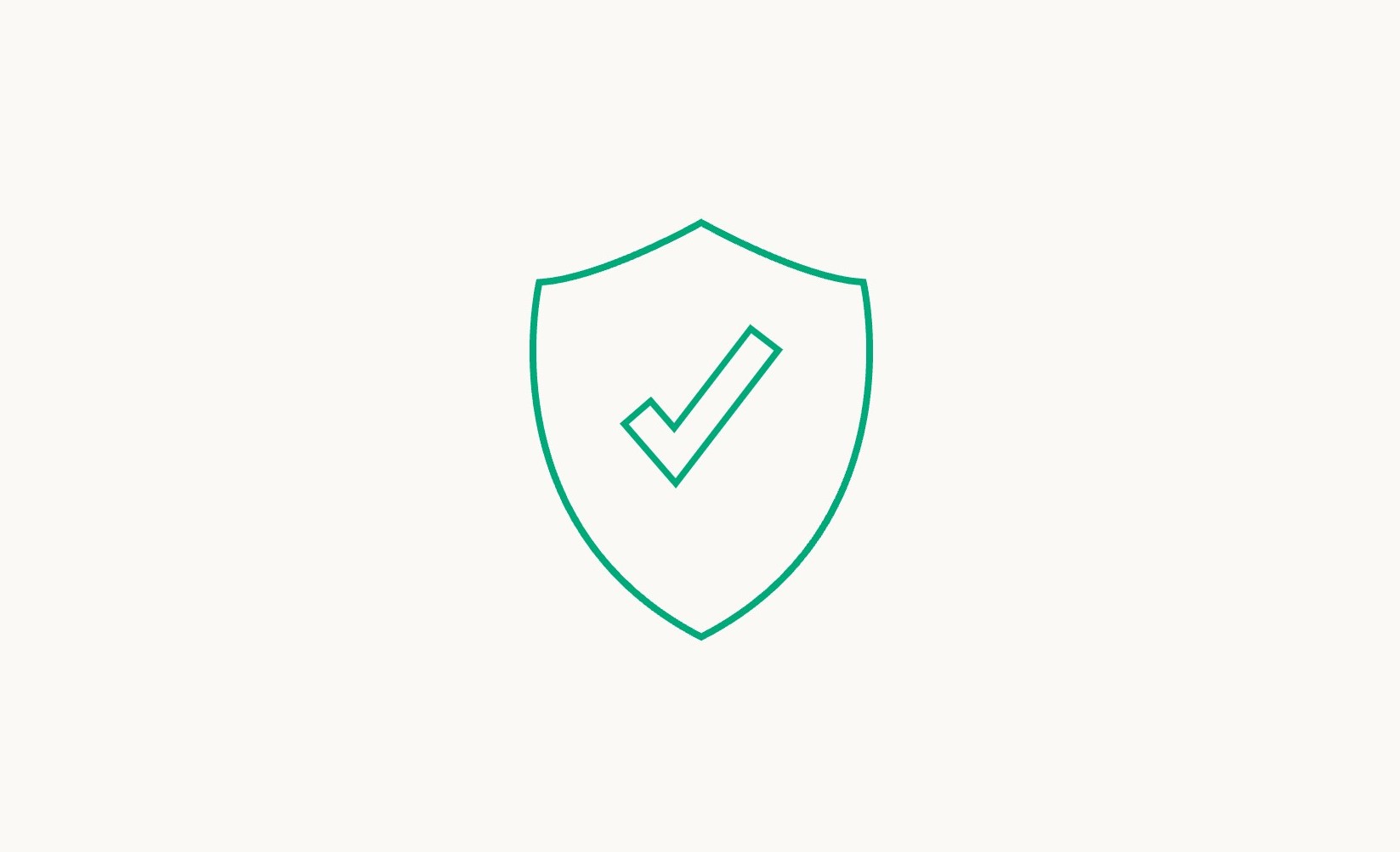 Schermpictogram met een vinkje dat beveiliging of bescherming aangeeft