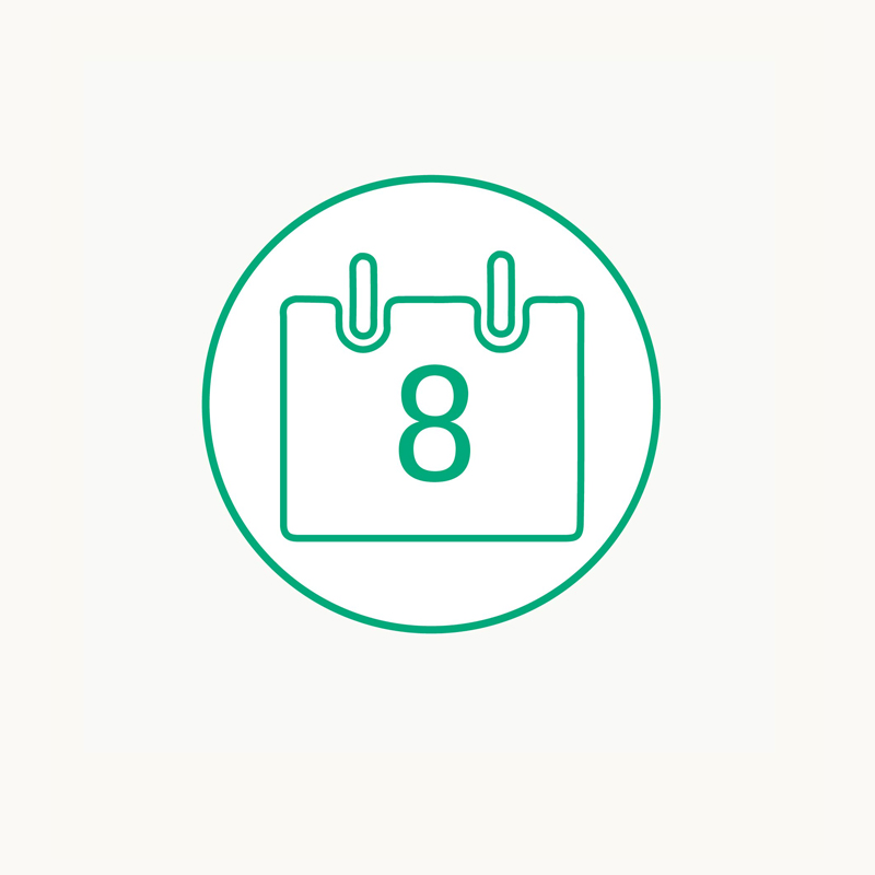 kalender icoon 8 dagen wachten